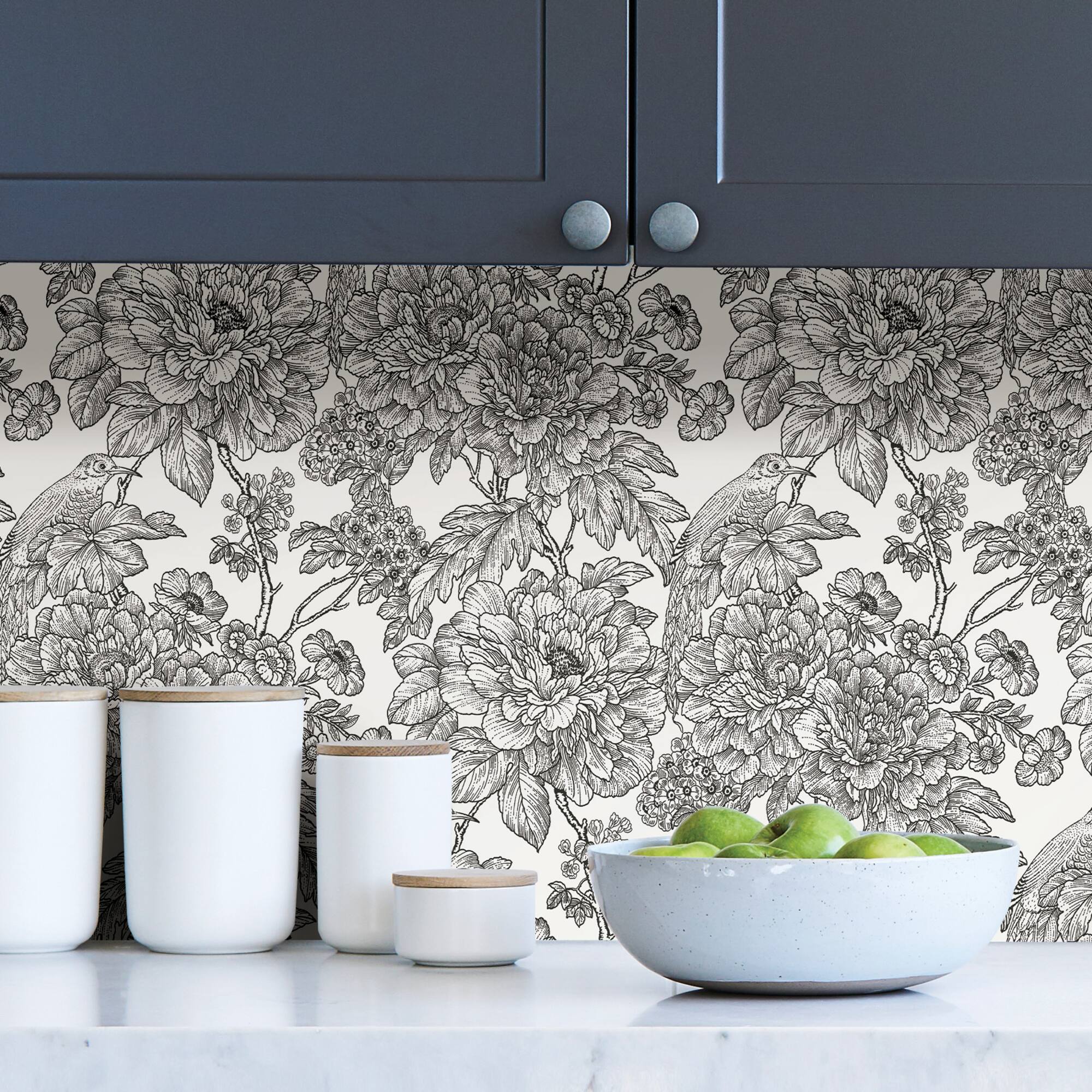 NuWallpaper Black & White Sudbury Peel & Stick Wallpaper
